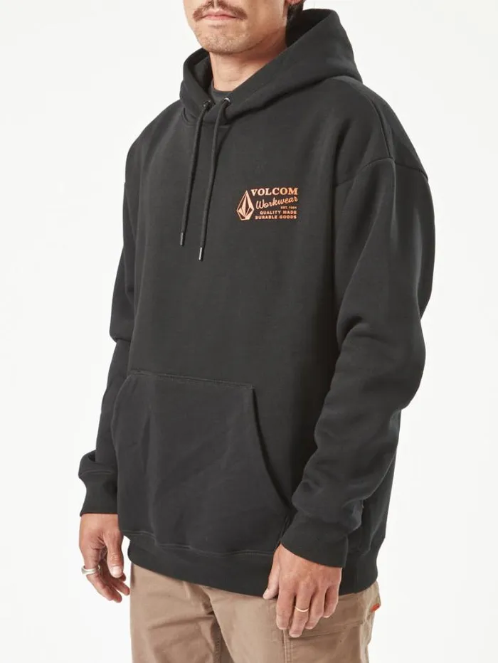 MensWorkwear Hoodies and Sweatshirts Volcom Workwear Pullover 8211 Black