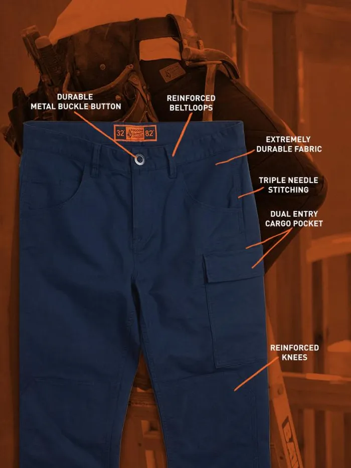 MensWorkwear Pants Volcom Caliper Work Pants 8211 Navy