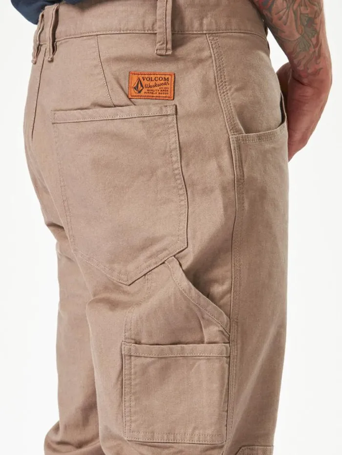 MensWorkwear Pants Volcom Workwear Caliper Cuffed Pants 8211 Brindle