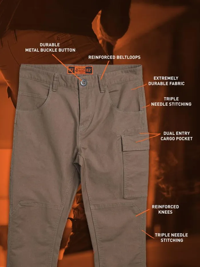 MensWorkwear Pants Volcom Workwear Caliper Cuffed Pants 8211 Brindle