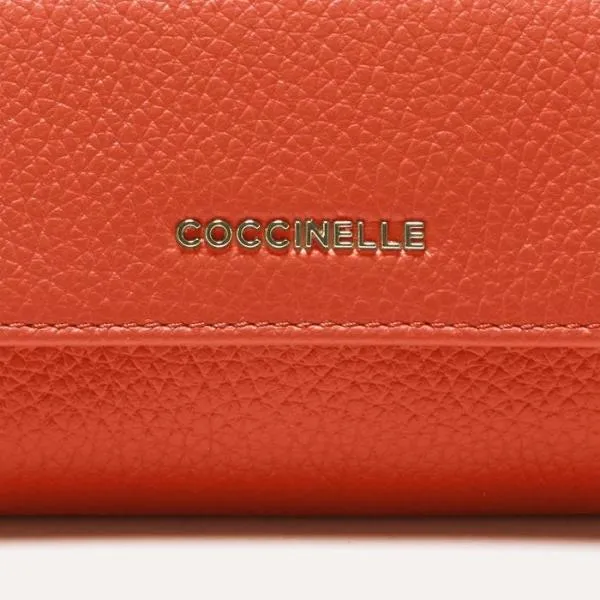 Metallic Soft Grenadine Red Women Coccinelle Wallets and Small Leather Goods Metallic Soft Grenadine Red Women Coccinelle Wallets and Small Leather Goods