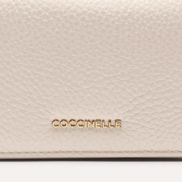 Metallic Soft Lambskin White Women Coccinelle Wallets and Small Leather Goods Metallic Soft Lambskin White Women Coccinelle Wallets and Small Leather Goods