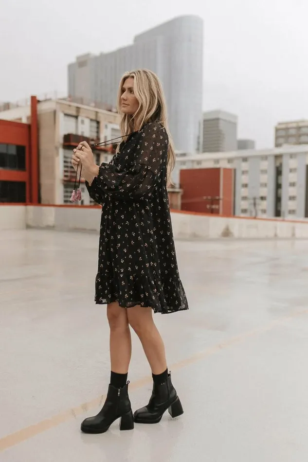 Milan Embroidered Mini Dress Black Women Bohme Dresses