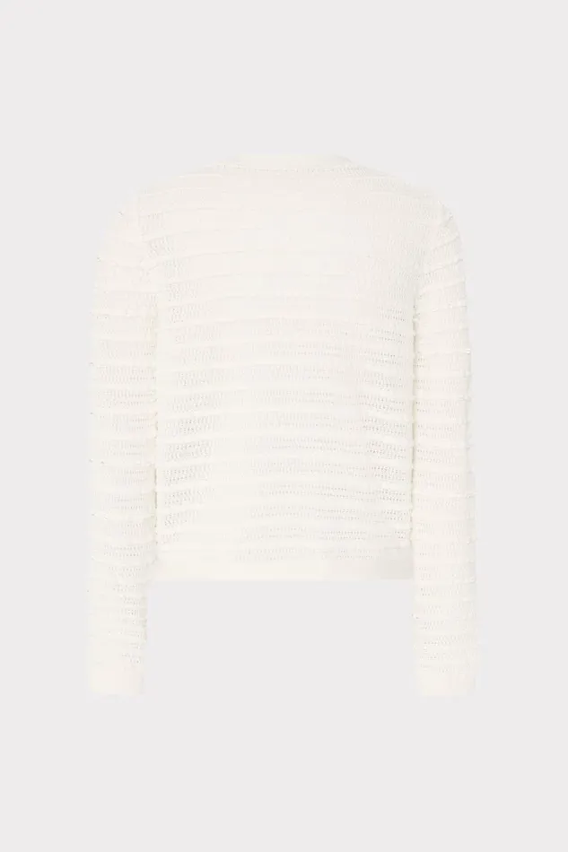 Milly Beaded Textured Cardigan Ecru Women Cardigans Milly Beaded Textured Cardigan Ecru Women Cardigans