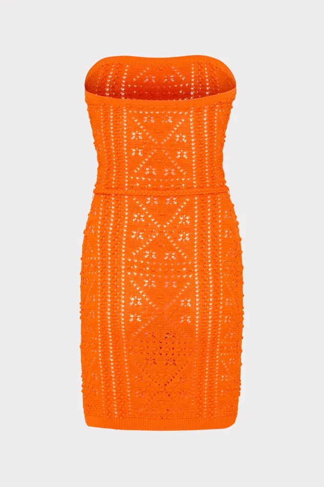 Milly Bubble Pointelle Strapless Mini Dress Coral Women Swim and Coverups Milly Bubble Pointelle Strapless Mini Dress Coral Women Swim and Coverups