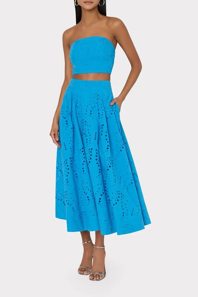 Milly Butterfly Eyelet Skirt Blue Women Matching Sets Milly Butterfly Eyelet Skirt Blue Women Matching Sets
