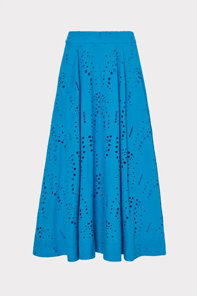Milly Butterfly Eyelet Skirt Blue Women Skirts