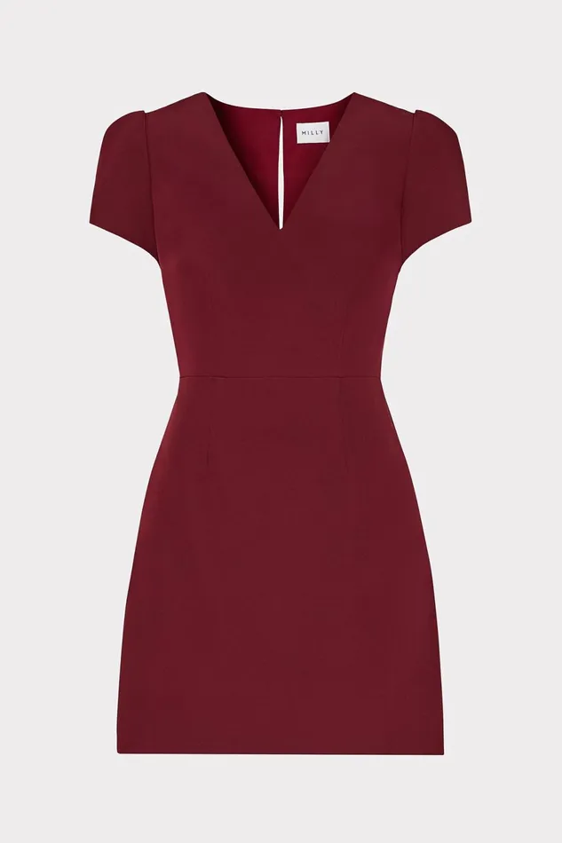 Milly Cady Atalie Dress Wine Women Dresses