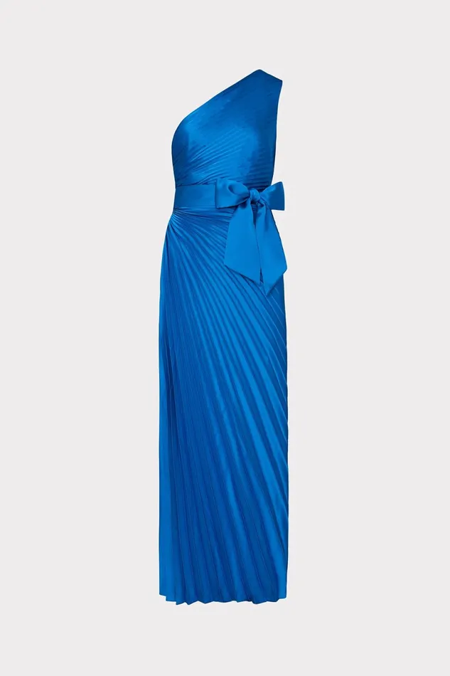 Milly Estelle Satin Dress Blue Women Dresses