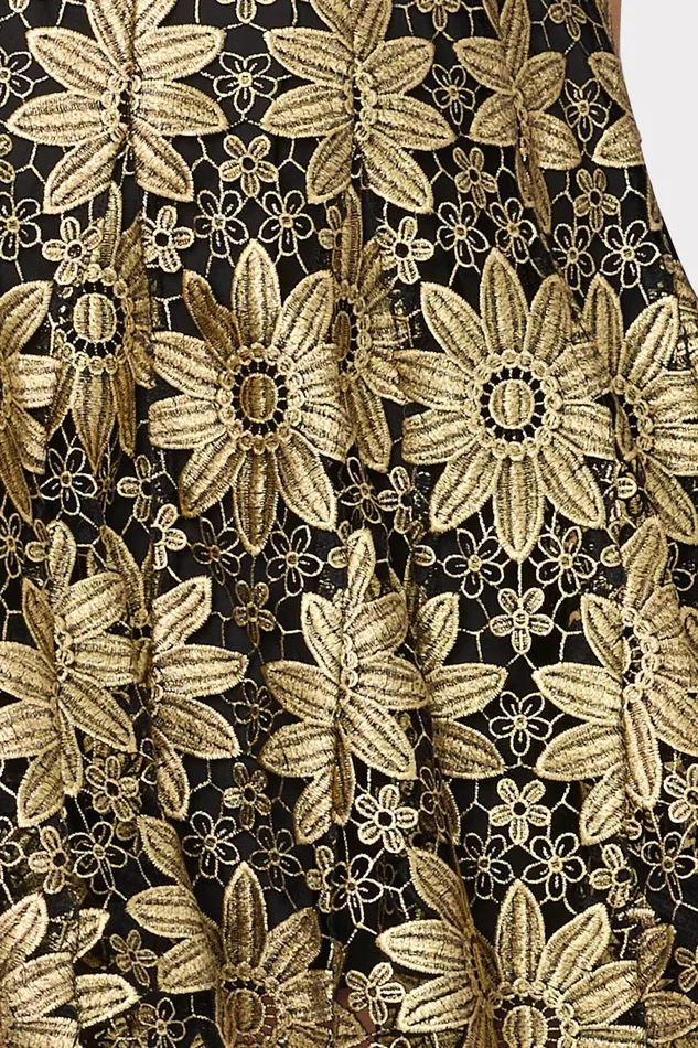 Milly Ilisa Gold Lace Godet Mini Dress Gold Women Dresses Milly Ilisa Gold Lace Godet Mini Dress Gold Women Dresses