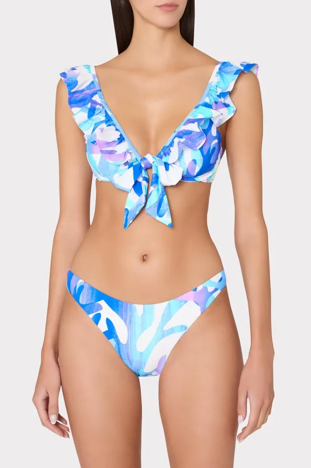 Milly Italian Under The Sea Ruffle Bikini Top Blue Multi Women Bikinis Milly Italian Under The Sea Ruffle Bikini Top Blue Multi Women Bikinis