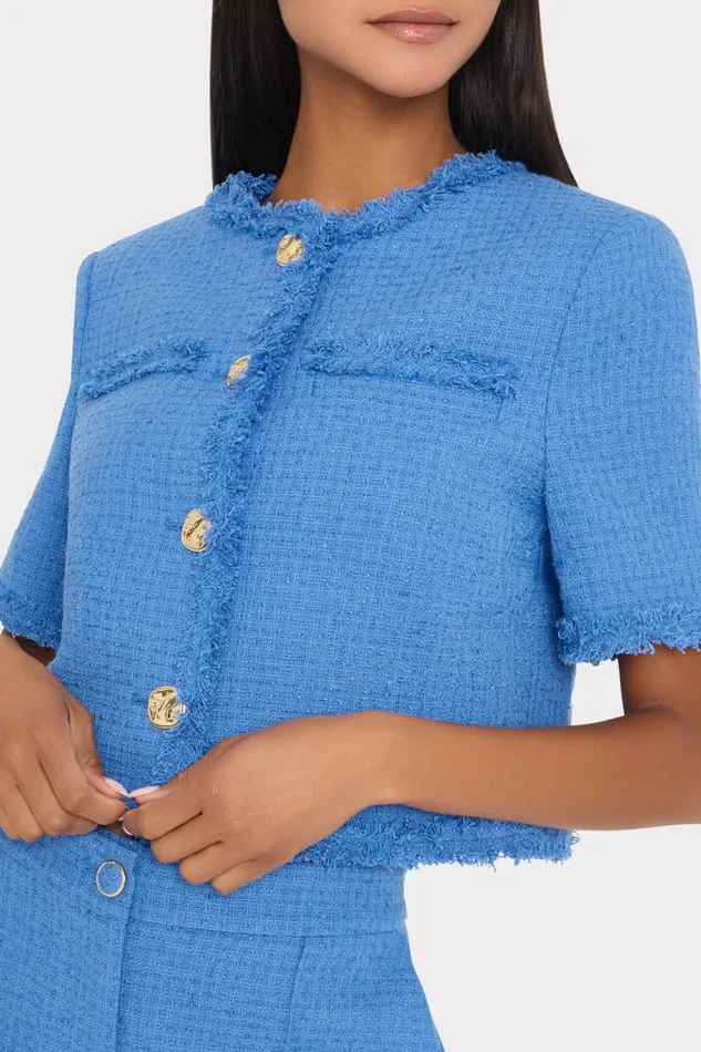 Milly Jeanne Boucle Top Blue Women Tops Milly Jeanne Boucle Top Blue Women Tops