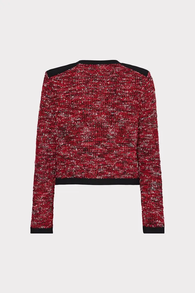 Milly Kelly Textured Knit Cardigan Claret Women Coats and Jackets Milly Kelly Textured Knit Cardigan Claret Women Coats and Jackets