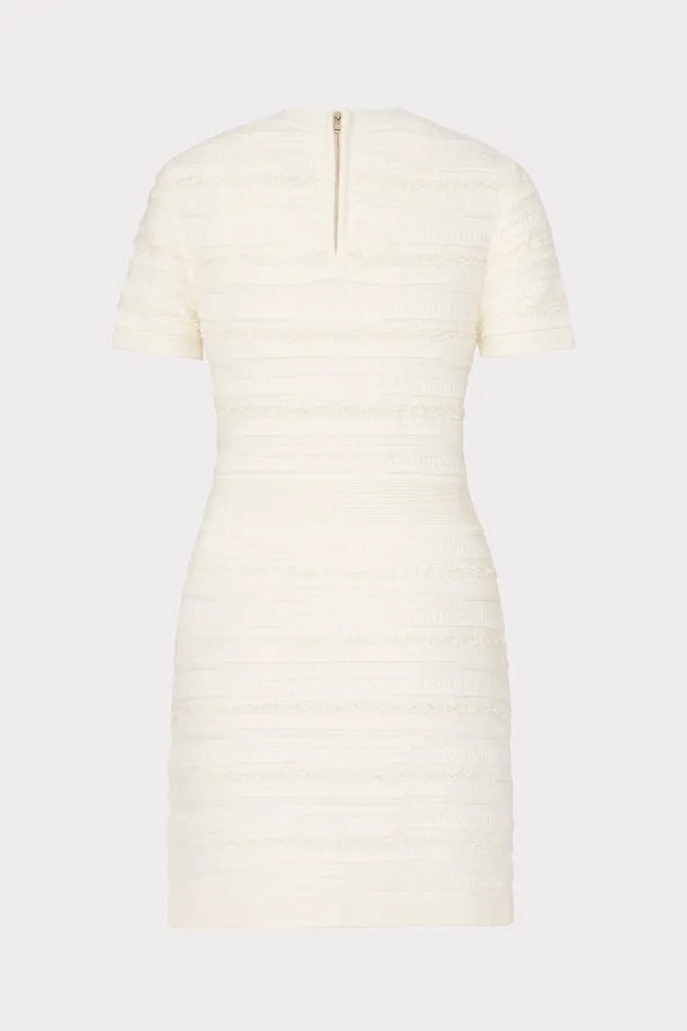 Milly Kennedy Textured Knit Mini Dress Ecru Women Matching Sets
