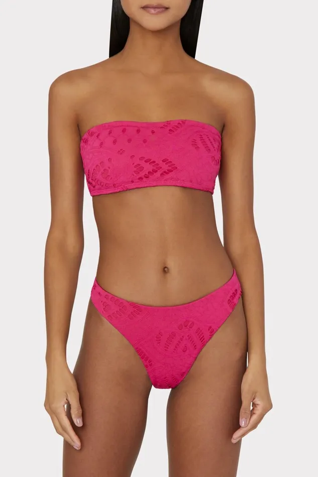 Milly Lace Eyelet Bandeau Bikini Top Pink Women Bikinis Milly Lace Eyelet Bandeau Bikini Top Pink Women Bikinis