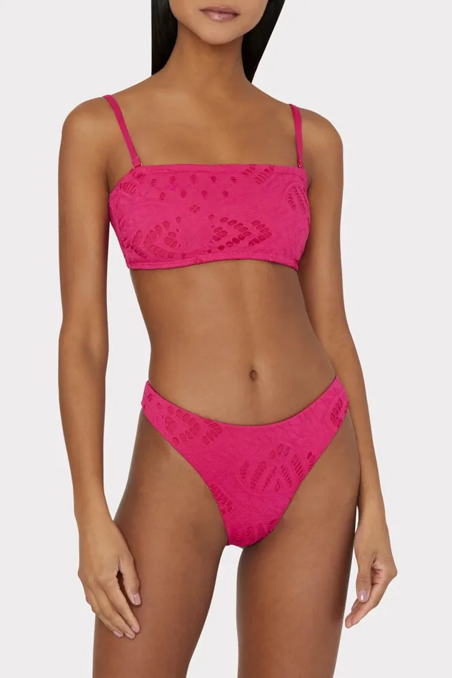 Milly Lace Eyelet Bandeau Bikini Top Pink Women Bikinis Milly Lace Eyelet Bandeau Bikini Top Pink Women Bikinis