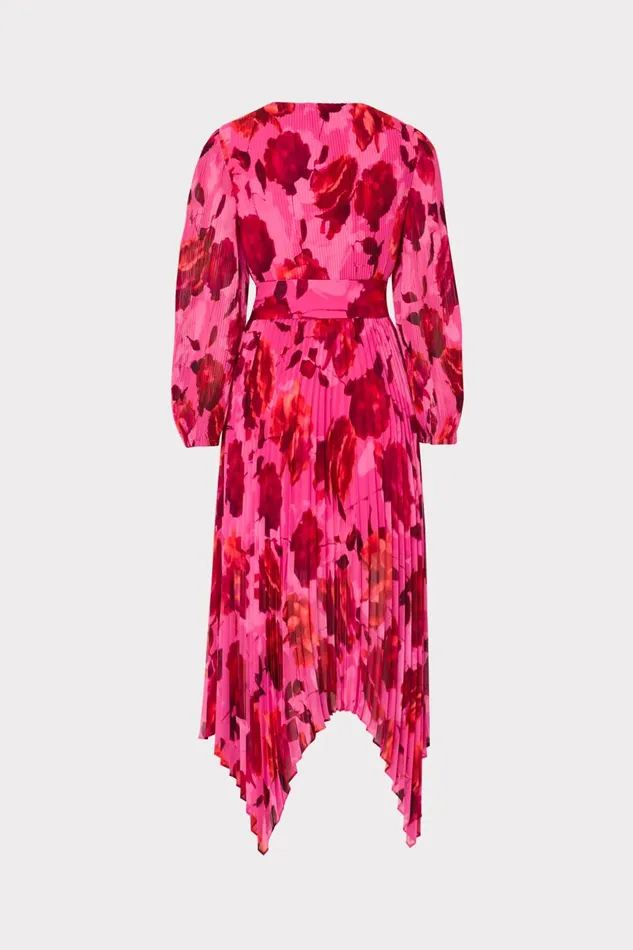 Milly Liora Blurred Blossom Pleated Dress Pink Multi Women Dresses Milly Liora Blurred Blossom Pleated Dress Pink Multi Women Dresses