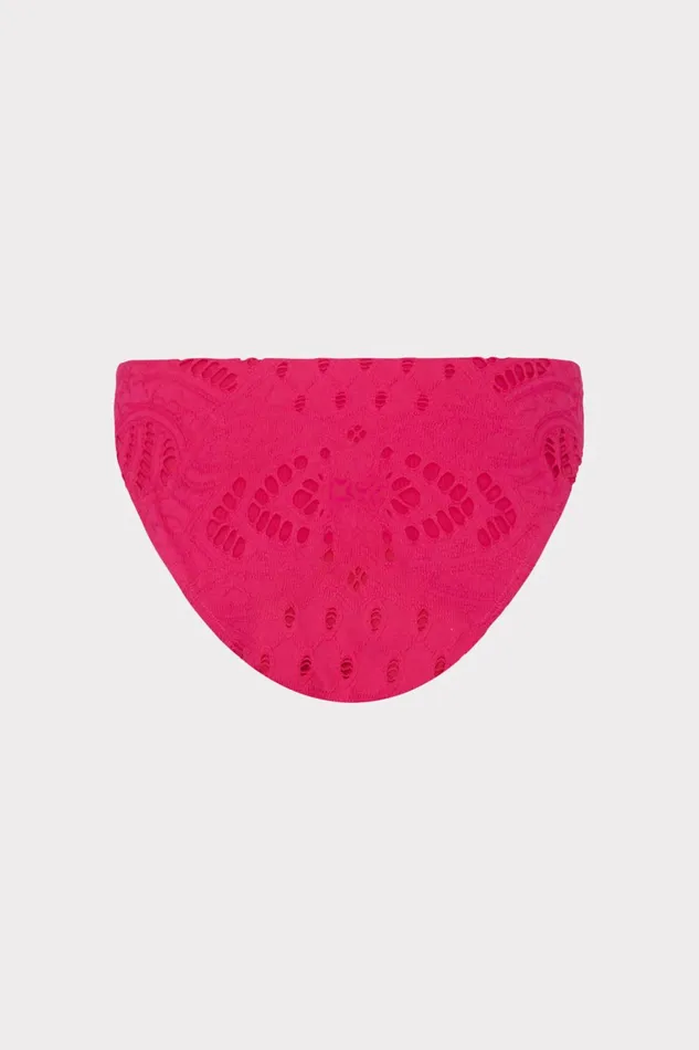 Milly Margot Lace Eyelet Bikini Bottom Pink Women Swim and Coverups Milly Margot Lace Eyelet Bikini Bottom Pink Women Swim and Coverups