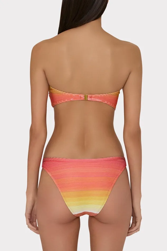 Milly Margot Sunset Stripe Bikini Bottom Multi Women Swim and Coverups