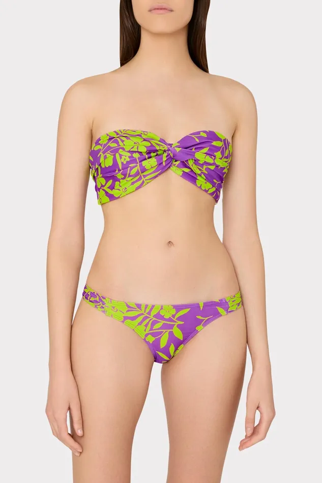 Milly Marigold Aroma Ruched Sides Bikini Bottom Purple Multi Women Swim and Coverups Milly Marigold Aroma Ruched Sides Bikini Bottom Purple Multi Women Swim and Coverups