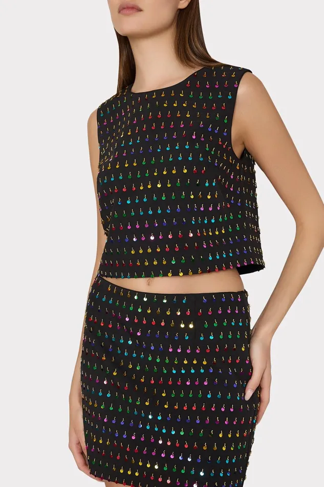 Milly Modern Mini Beaded Sequin Skirt Blackrainbow Women Matching Sets Milly Modern Mini Beaded Sequin Skirt Blackrainbow Women Matching Sets