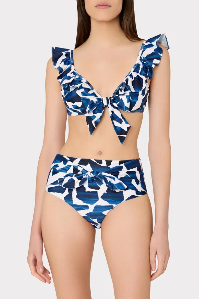 Milly Ocean Puzzle Tie Bikini Bottom Navy Multi Women Swim and Coverups Milly Ocean Puzzle Tie Bikini Bottom Navy Multi Women Swim and Coverups