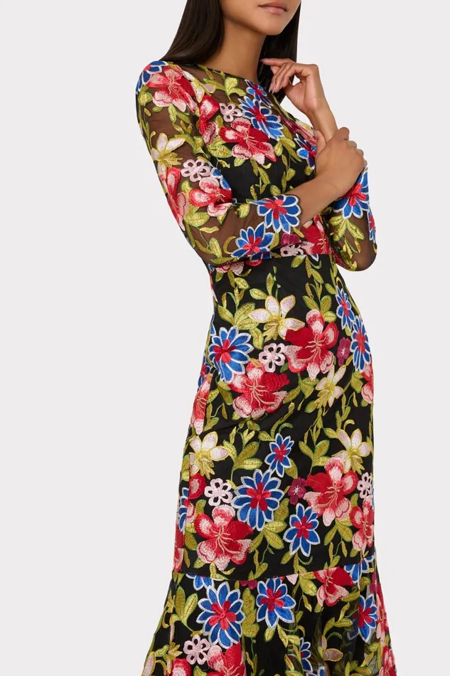 Milly Rosalind Floral Embroidery Dress Red Multi Women Dresses Milly Rosalind Floral Embroidery Dress Red Multi Women Dresses