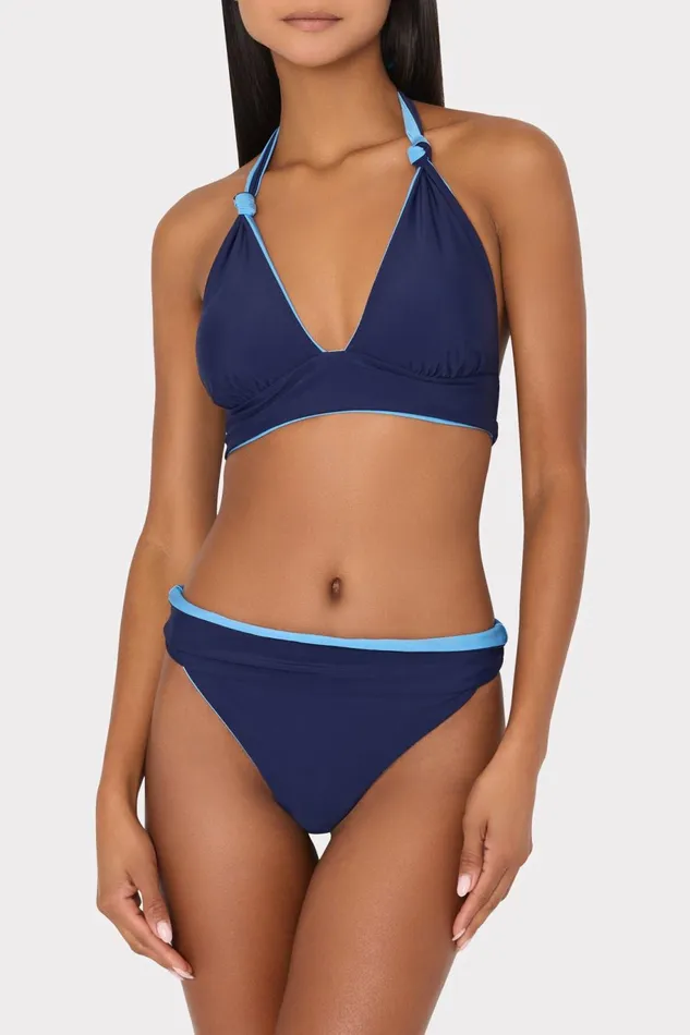 Milly Scala Reversible Bikini Bottom Mineral Bluenavy Women Swim and Coverups