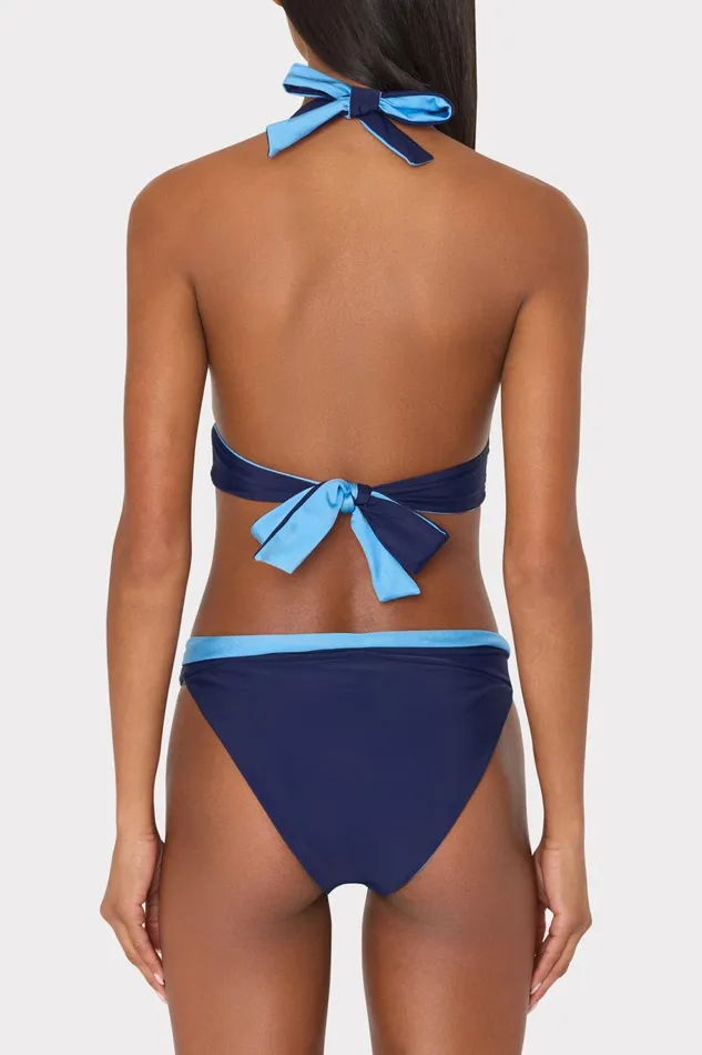 Milly Scala Reversible Bikini Bottom Mineral Bluenavy Women Swim and Coverups
