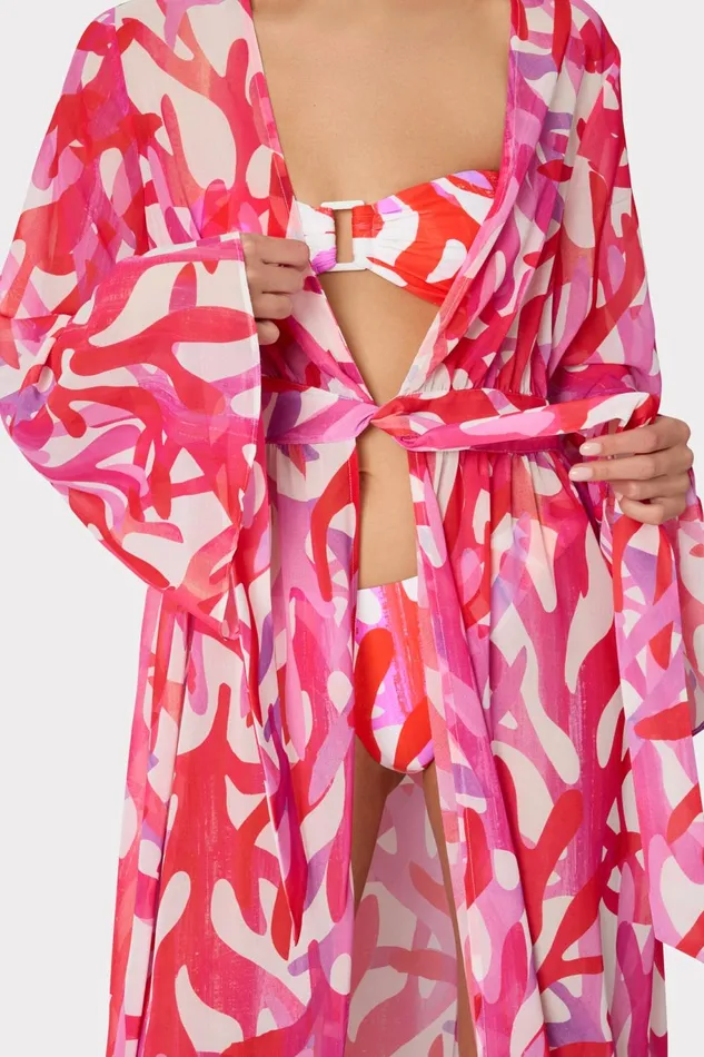 Milly Vince Under The Sea Chiffon CoverUp Dress Pink Multi Women Swim and Coverups Milly Vince Under The Sea Chiffon CoverUp Dress Pink Multi Women Swim and Coverups