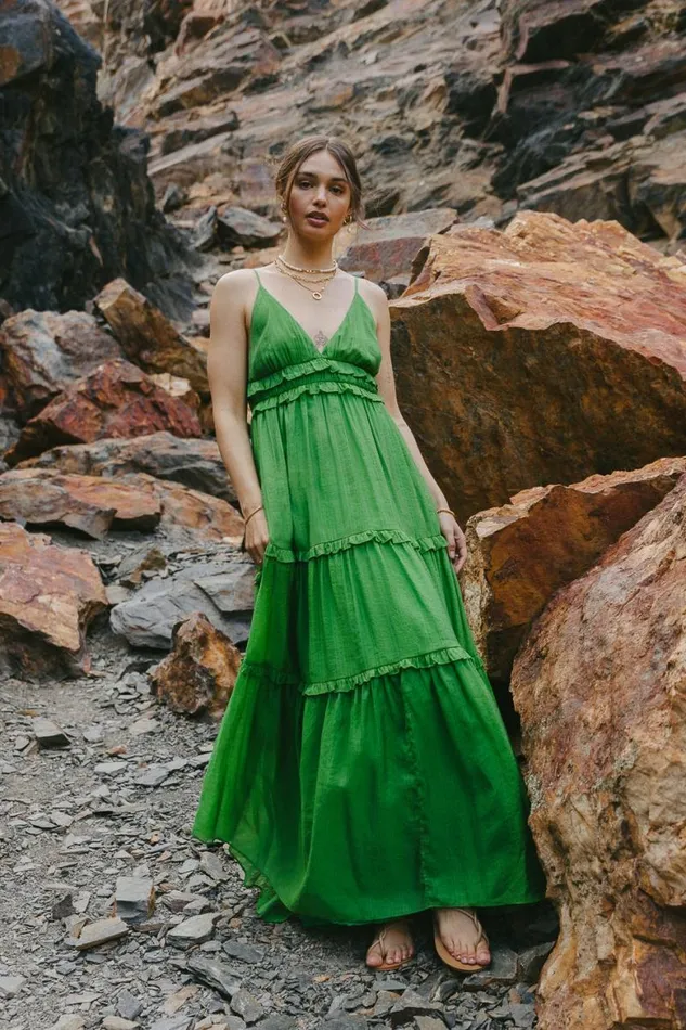 Mimi Maxi Dress Green Women Bohme Dresses