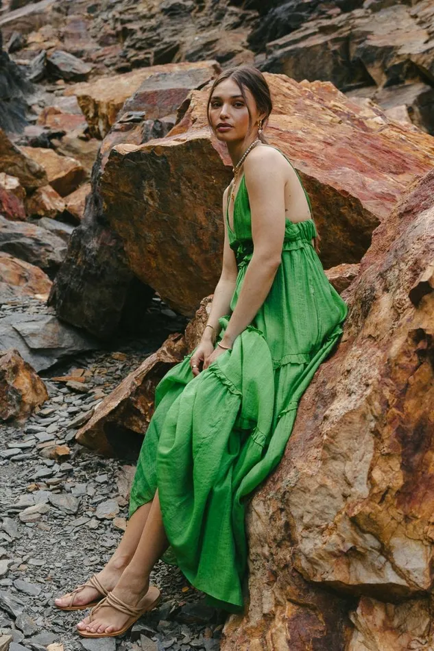 Mimi Maxi Dress Green Women Bohme Dresses