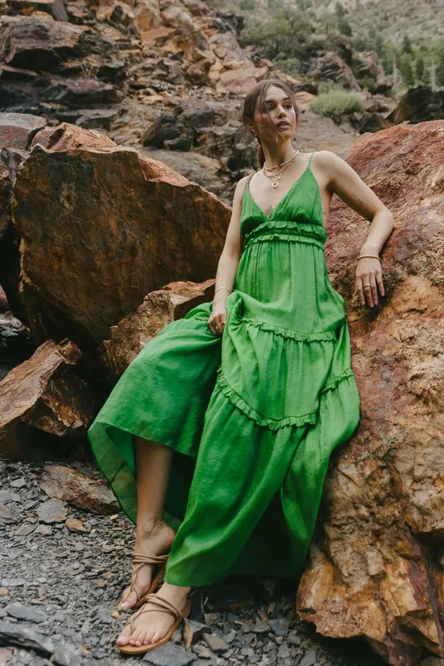 Mimi Maxi Dress Green Women Bohme Dresses
