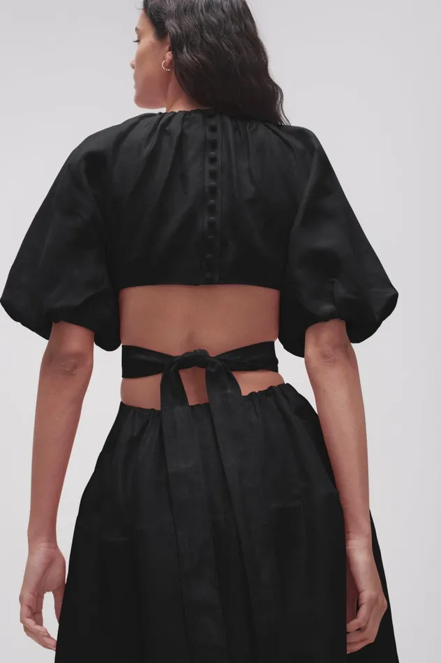 Mimosa Cut Out Midi Dress Black Women Aje Midi Dresses