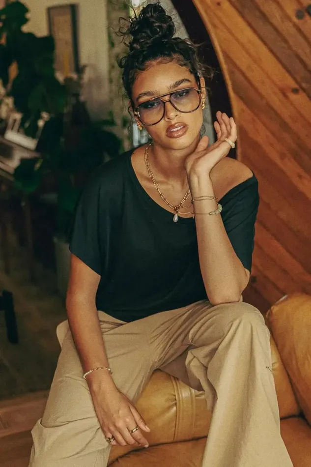 Miriam Top Black Women Bohme Tees and Tanks