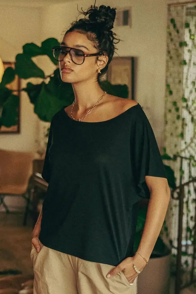 Miriam Top Black Women Bohme Tees and Tanks