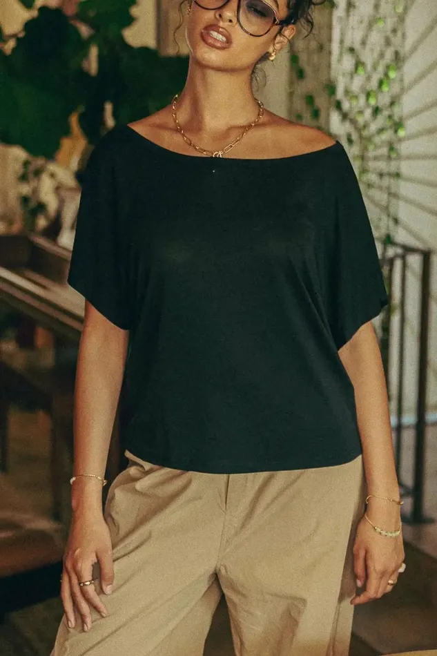 Miriam Top Black Women Bohme Tees and Tanks