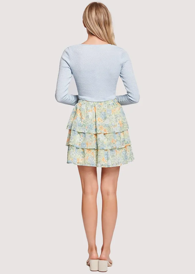 Mountain Bloom Mini Skirt Bluegreenfloral Women Lost Wander Skirts