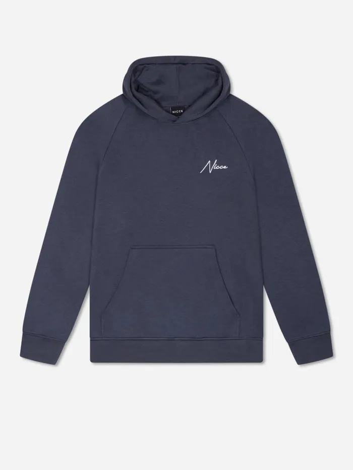 NICCE Hoodies and Sweatshirts Mens NICCE Multi Graphic Script Hoodie Navy
