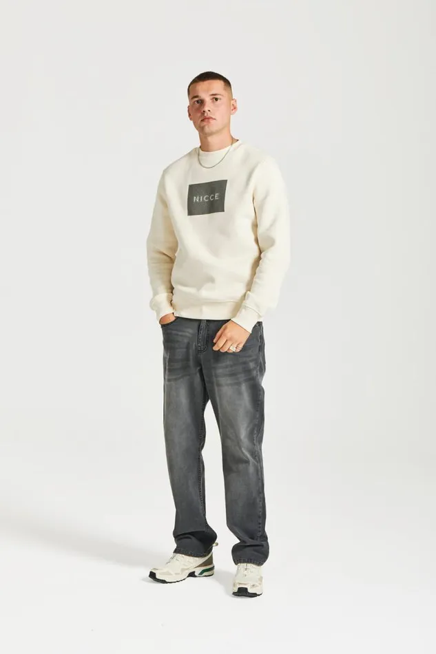 NICCE Hoodies and Sweatshirts Mens NICCE Trail Box Sweatshirt Ivory
