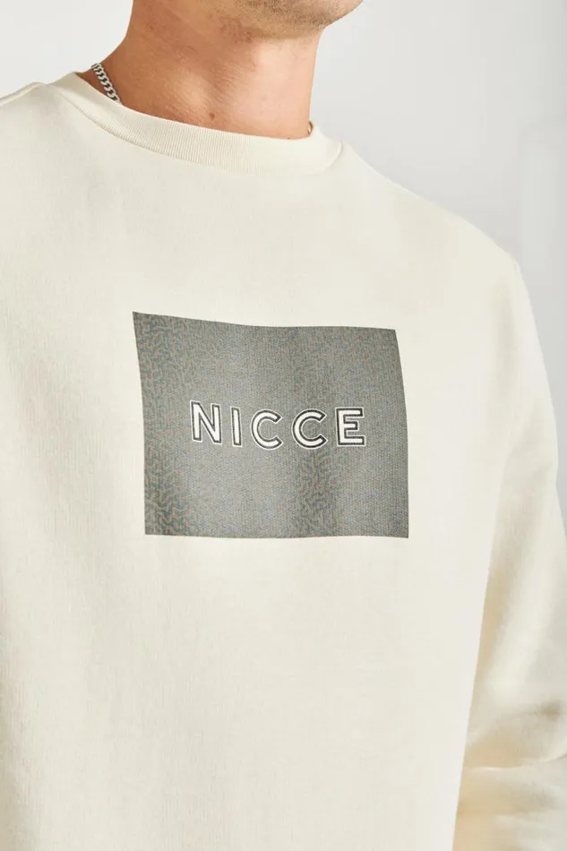 NICCE Hoodies and Sweatshirts Mens NICCE Trail Box Sweatshirt Ivory