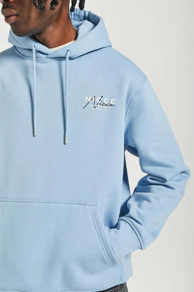 NICCE Hoodies and Sweatshirts Mens NICCE World Essentials Hoodie Blue