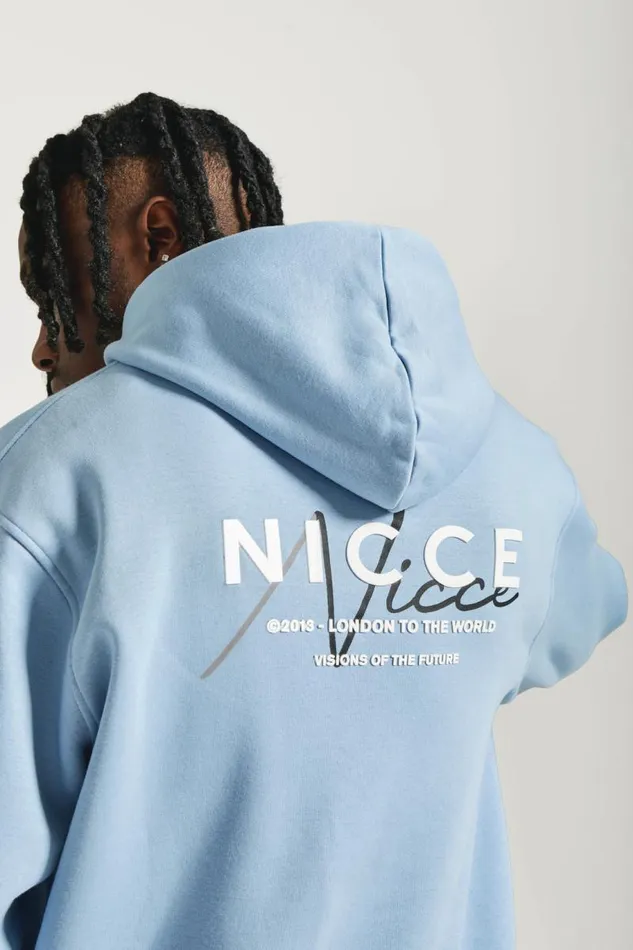NICCE Hoodies and Sweatshirts Mens NICCE World Essentials Hoodie Blue