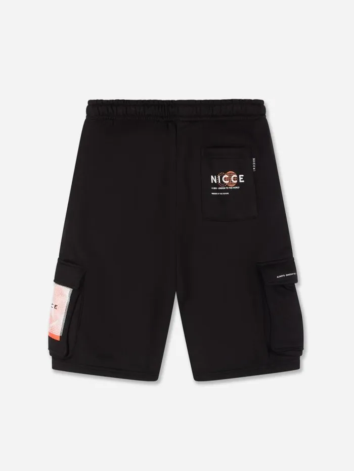 NICCE Shorts Juniors NICCE Juniors Visiona Cargo Jogger Shorts Black