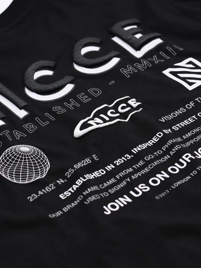 NICCE TShirts Mens NICCE Multi Logo TShirt Black