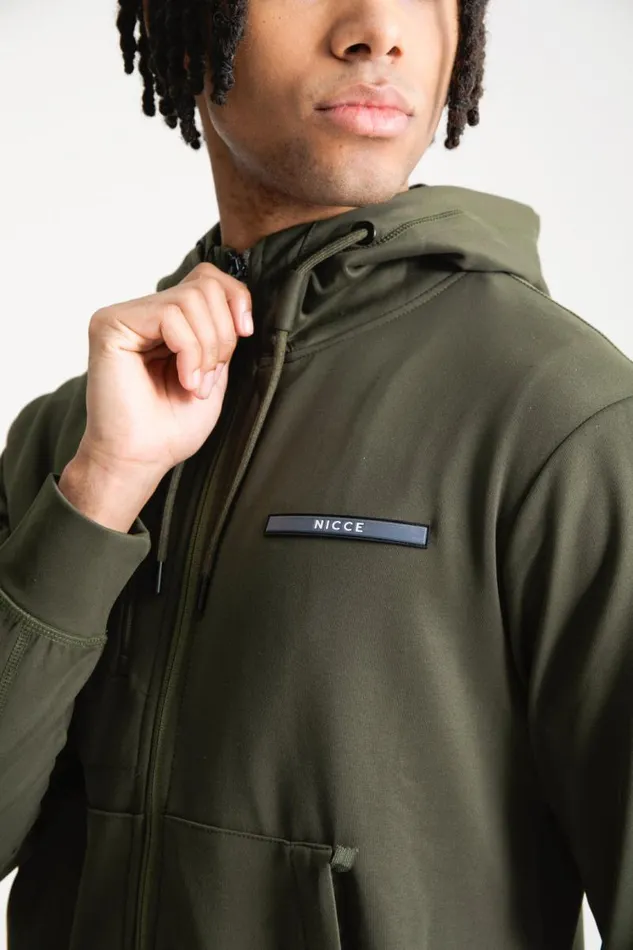 NICCE Tracksuit Sets Mens Calix Hoodie and Jogger Tech Tracksuit Set Juniper Green