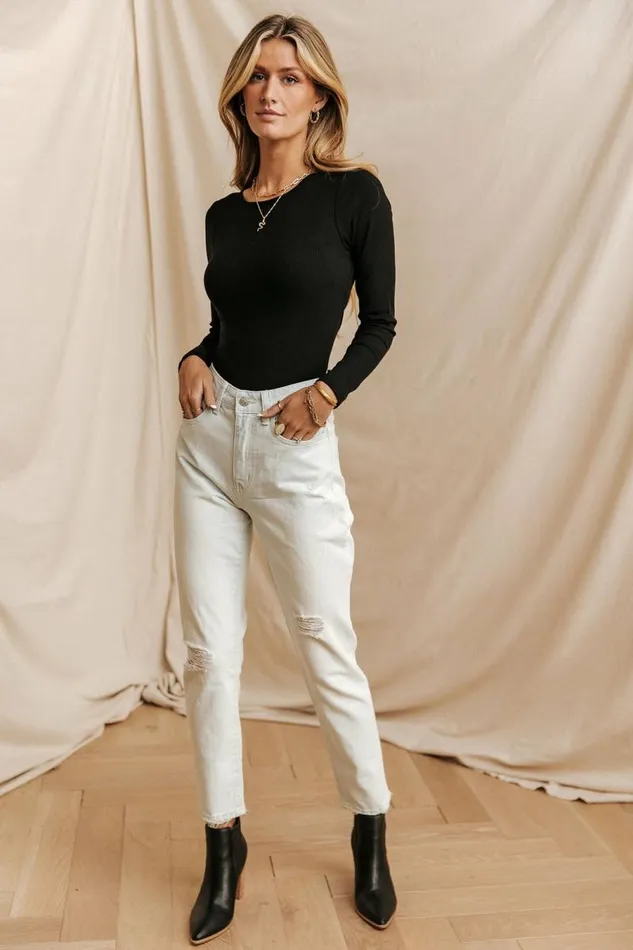 Noelle Ribbed Bodysuit 8211 FINAL SALE Black Women Bohme Tops