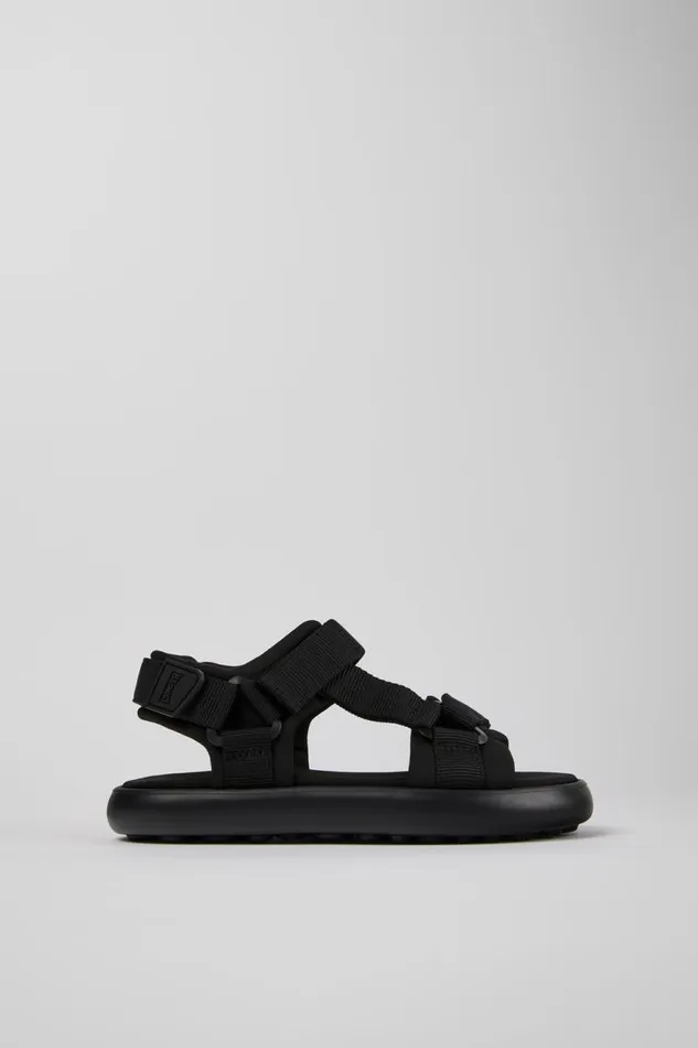 Non Leather Shoes Women Camper Pelotas Flota Black Textile Sandal Non Leather Shoes Women Camper Pelotas Flota Black Textile Sandal