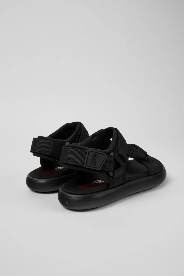Non Leather Shoes Women Camper Pelotas Flota Black Textile Sandal Non Leather Shoes Women Camper Pelotas Flota Black Textile Sandal
