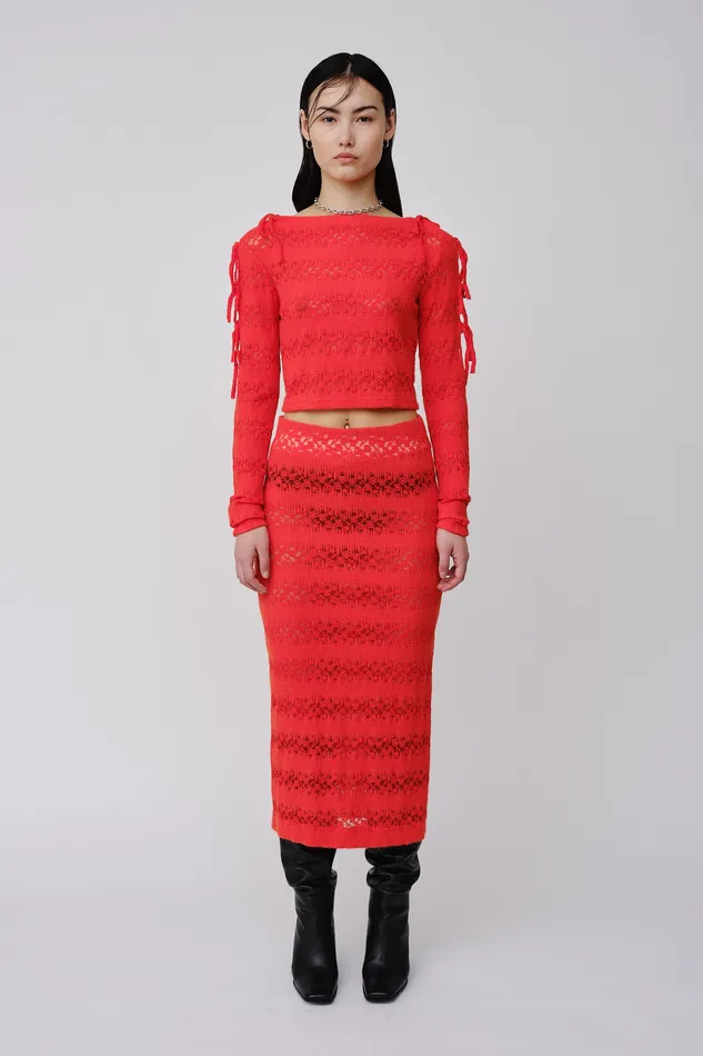 Oakleigh 8211 Red Women Skirts and Shorts Wonhundred